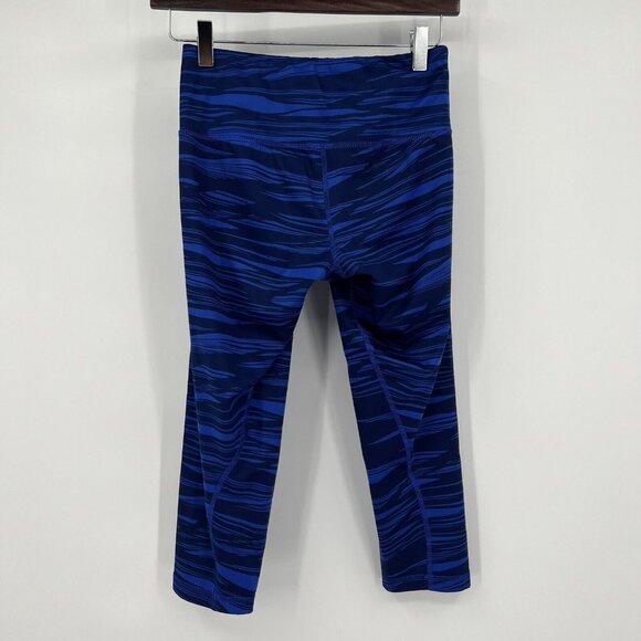 Adidas Womens Climalite Blue Patterned Capri Leggings S - Picture 6 of 7